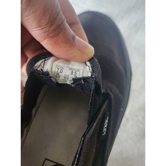 VANS Classic Slip on Black Canvas Mono Chrome Men Size 7 Women Size 8.5 - Picture 8 of 8